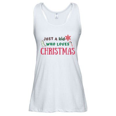 Christmas Sweatshirt Just A Who Loves Christmas Xmas Gift Holiday Top Winter Ladies Essential Flowy Tank