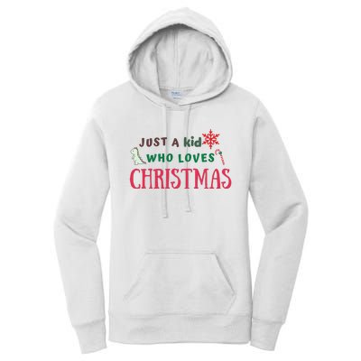 Christmas Sweatshirt Just A Who Loves Christmas Xmas Gift Holiday Top Winter Women's Pullover Hoodie