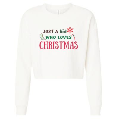 Christmas Sweatshirt Just A Who Loves Christmas Xmas Gift Holiday Top Winter Cropped Pullover Crew