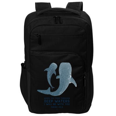Christian Scripture Jesus Ocean Isaiah Vintage Whale Shark Gift Impact Tech Backpack