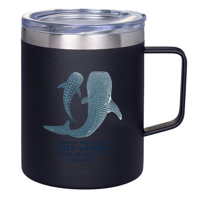 Christian Scripture Jesus Ocean Isaiah Vintage Whale Shark Gift 12oz Stainless Steel Coffee Mug