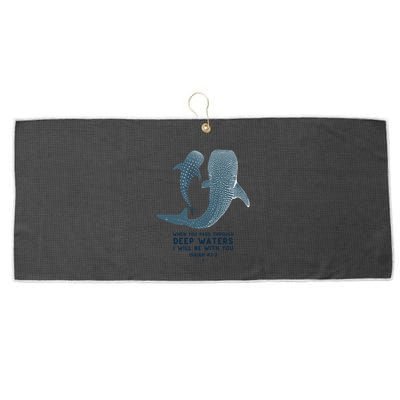 Christian Scripture Jesus Ocean Isaiah Vintage Whale Shark Gift Large Microfiber Waffle Golf Towel