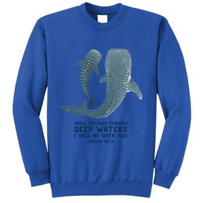 Christian Scripture Jesus Ocean Isaiah Vintage Whale Shark Gift Sweatshirt