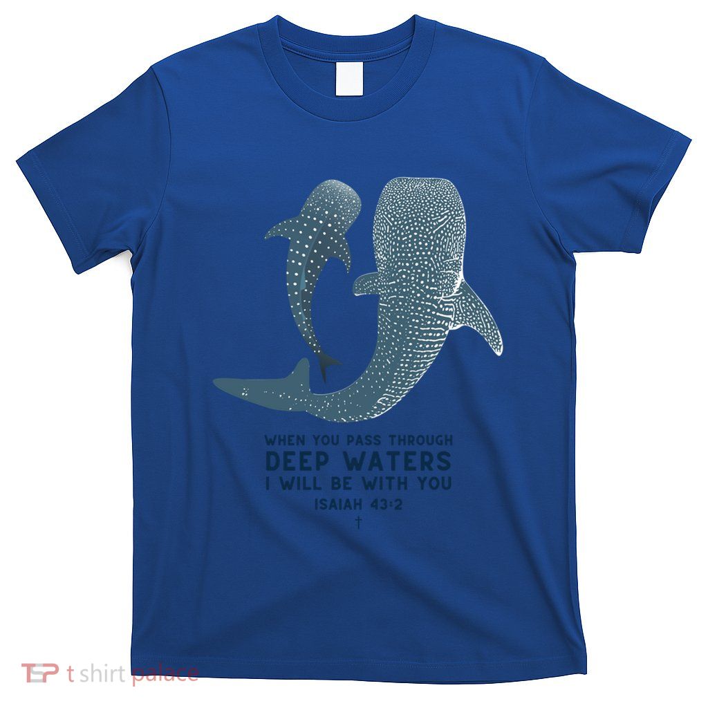 Christian Scripture Jesus Ocean Isaiah Vintage Whale Shark Gift T-Shirt
