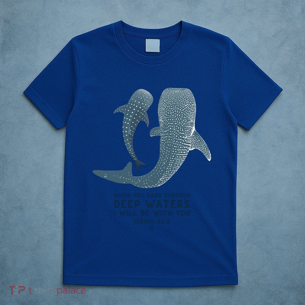 Christian Scripture Jesus Ocean Isaiah Vintage Whale Shark Gift T-Shirt