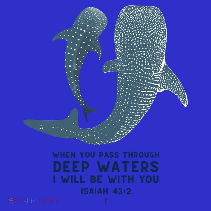 Christian Scripture Jesus Ocean Isaiah Vintage Whale Shark Gift T-Shirt
