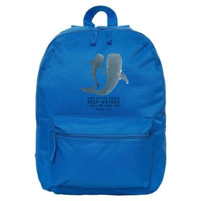 Christian Scripture Jesus Ocean Isaiah Vintage Whale Shark Gift 16 in Basic Backpack