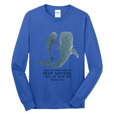 Christian Scripture Jesus Ocean Isaiah Vintage Whale Shark Gift Tall Long Sleeve T-Shirt