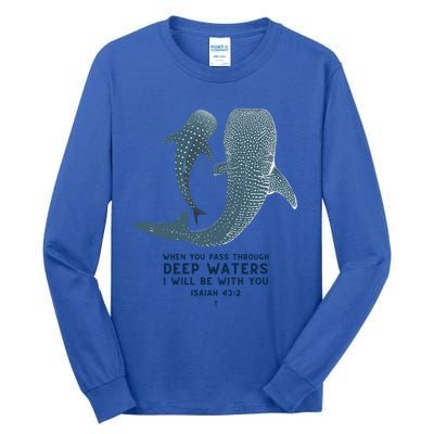 Christian Scripture Jesus Ocean Isaiah Vintage Whale Shark Gift Tall Long Sleeve T-Shirt