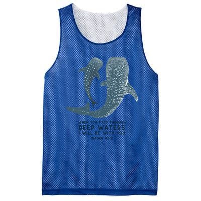 Christian Scripture Jesus Ocean Isaiah Vintage Whale Shark Gift Mesh Reversible Basketball Jersey Tank