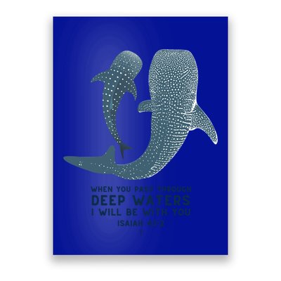 Christian Scripture Jesus Ocean Isaiah Vintage Whale Shark Gift Poster