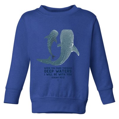 Christian Scripture Jesus Ocean Isaiah Vintage Whale Shark Gift Toddler Sweatshirt
