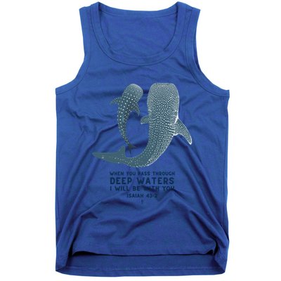 Christian Scripture Jesus Ocean Isaiah Vintage Whale Shark Gift Tank Top