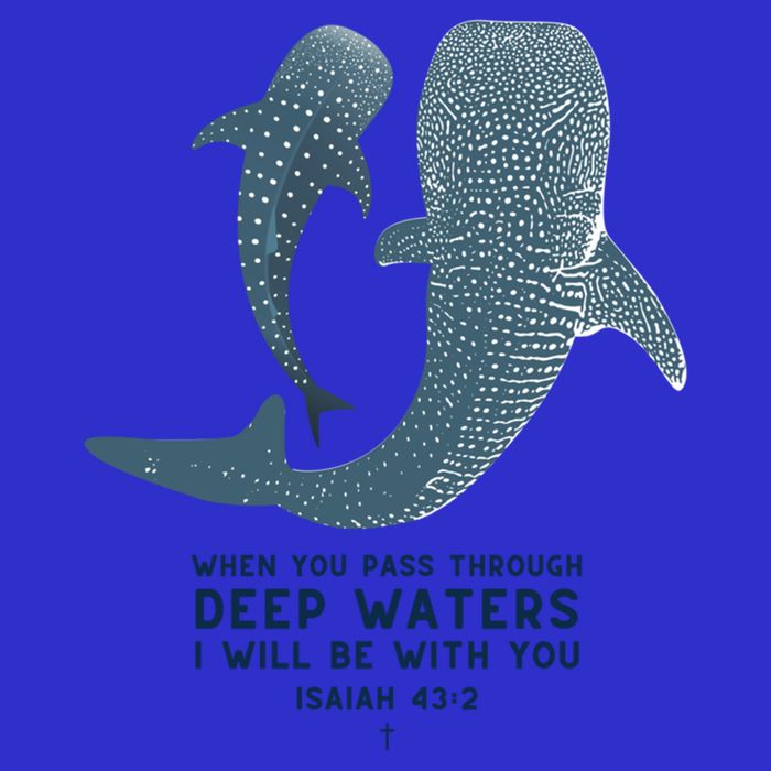 Christian Scripture Jesus Ocean Isaiah Vintage Whale Shark Gift Visor
