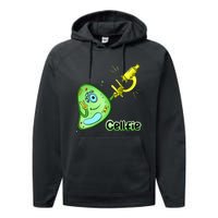 Cellfie Science Joke Biology Cell & Microscope Selfie Pun Performance Fleece Hoodie