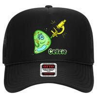 Cellfie Science Joke Biology Cell & Microscope Selfie Pun High Crown Mesh Back Trucker Hat