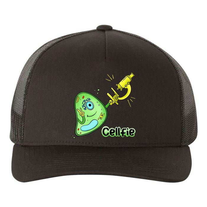 Cellfie Science Joke Biology Cell & Microscope Selfie Pun Yupoong Adult 5-Panel Trucker Hat