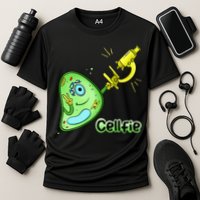 Cellfie Science Joke Biology Cell & Microscope Selfie Pun Cooling Performance Crew T-Shirt