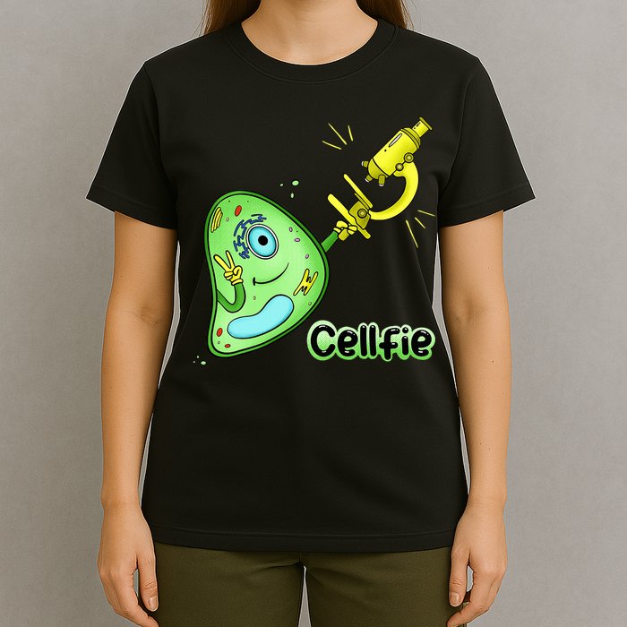 Cellfie Science Joke Biology Cell & Microscope Selfie Pun T-Shirt