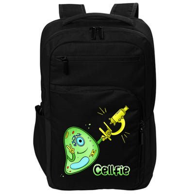 Cellfie Science Joke Biology Cell & Microscope Selfie Pun Impact Tech Backpack