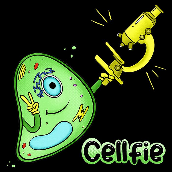Cellfie Science Joke Biology Cell & Microscope Selfie Pun 7-Panel Snapback Hat