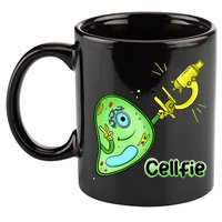 Cellfie Science Joke Biology Cell & Microscope Selfie Pun 11oz C Handle Ceramic Mug