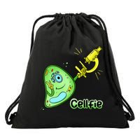 Cellfie Science Joke Biology Cell & Microscope Selfie Pun Drawstring Bag