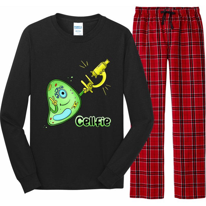 Cellfie Science Joke Biology Cell & Microscope Selfie Pun Long Sleeve Pajama Set