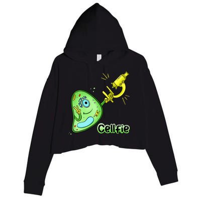 Cellfie Science Joke Biology Cell & Microscope Selfie Pun Crop Fleece Hoodie