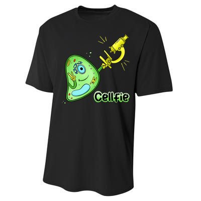 Cellfie Science Joke Biology Cell & Microscope Selfie Pun Performance Sprint T-Shirt