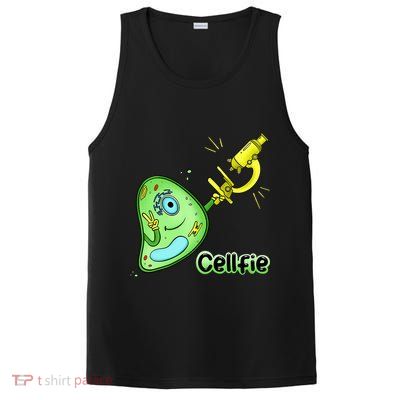 Cellfie Science Joke Biology Cell & Microscope Selfie Pun PosiCharge Competitor Tank