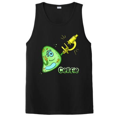 Cellfie Science Joke Biology Cell & Microscope Selfie Pun PosiCharge Competitor Tank