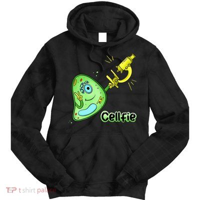 Cellfie Science Joke Biology Cell & Microscope Selfie Pun Tie Dye Hoodie