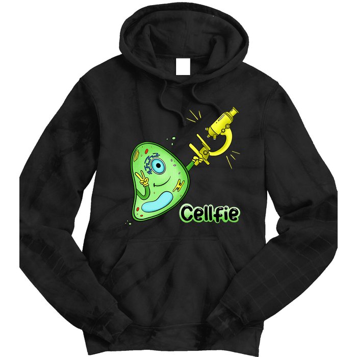 Cellfie Science Joke Biology Cell & Microscope Selfie Pun Tie Dye Hoodie