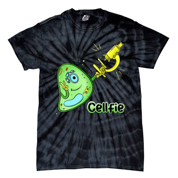 Cellfie Science Joke Biology Cell & Microscope Selfie Pun Tie-Dye T-Shirt