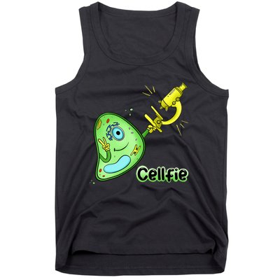 Cellfie Science Joke Biology Cell & Microscope Selfie Pun Tank Top