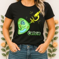Cellfie Science Joke Biology Cell & Microscope Selfie Pun Womens T-Shirt