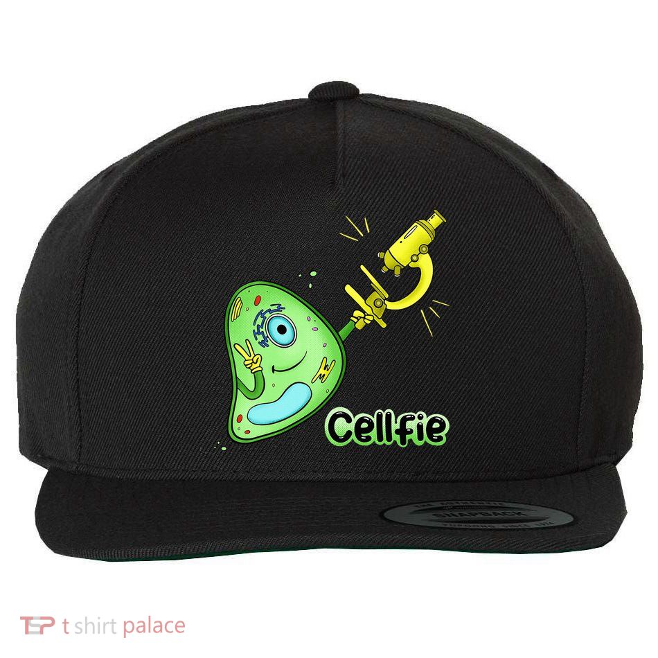 Cellfie Science Joke Biology Cell & Microscope Selfie Pun Wool Snapback Cap
