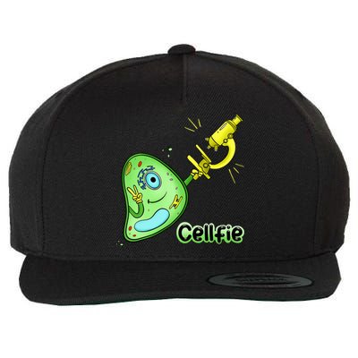 Cellfie Science Joke Biology Cell & Microscope Selfie Pun Wool Snapback Cap