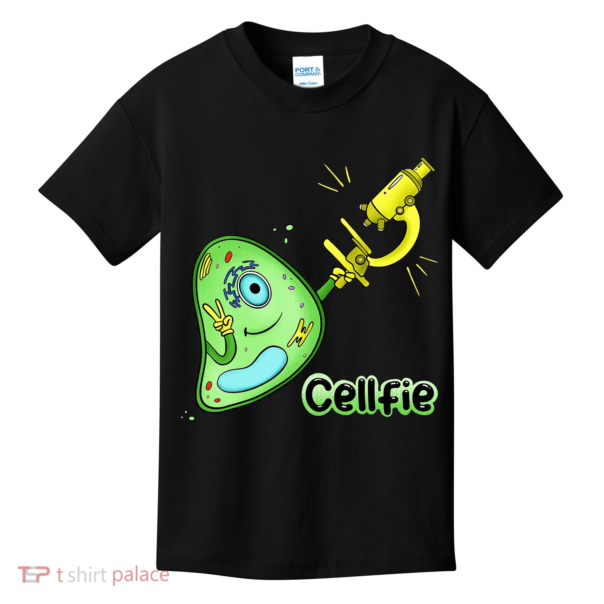 Cellfie Science Joke Biology Cell & Microscope Selfie Pun Kids T-Shirt