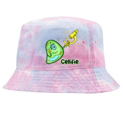 Cellfie Science Joke Biology Cell & Microscope Selfie Pun Tie-Dyed Bucket Hat