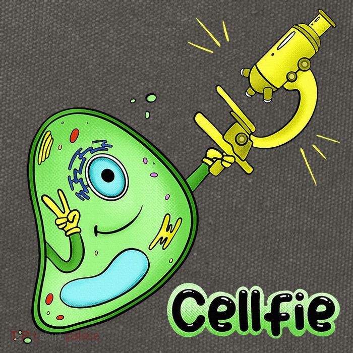 Cellfie Science Joke Biology Cell & Microscope Selfie Pun Cotton Canvas Backpack