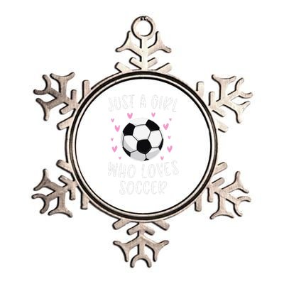 Cute Soccer Just A Girl Who Loves Soccer Metallic Star Ornament