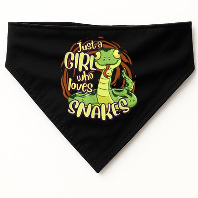 Cute Snake Just A Girl Who Loves Snakes USA-Made Doggie Bandana