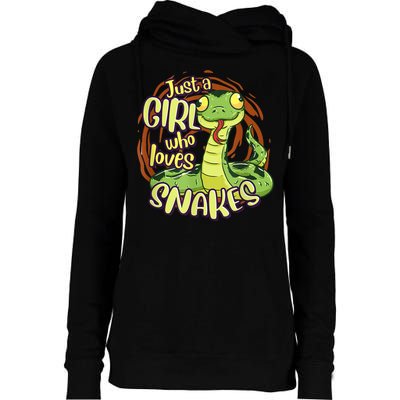 Cute Snake Just A Girl Who Loves Snakes Womens Funnel Neck Pullover Hood