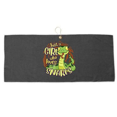 Cute Snake Just A Girl Who Loves Snakes Large Microfiber Waffle Golf Towel