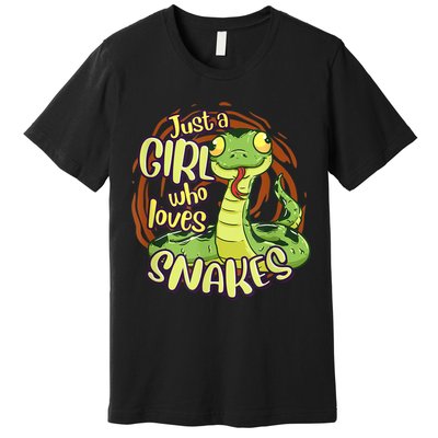 Cute Snake Just A Girl Who Loves Snakes Premium T-Shirt