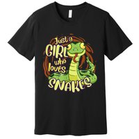 Cute Snake Just A Girl Who Loves Snakes Premium T-Shirt