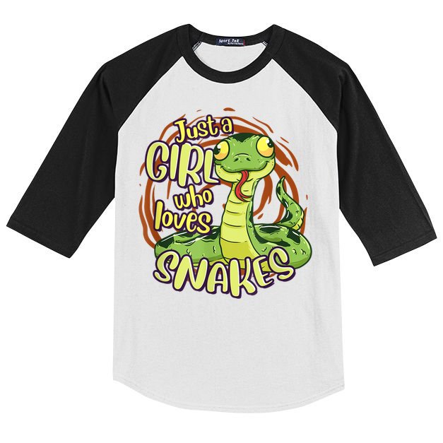 Cute Snake Just A Girl Who Loves Snakes Kids Colorblock Raglan Jersey