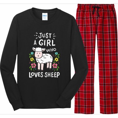 Cute Sheep Just A Girl Who Loves Sheep Long Sleeve Pajama Set